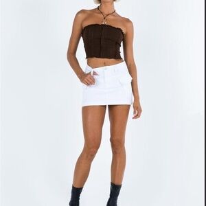 Princess Polly white denim mini Skirt with Pockets